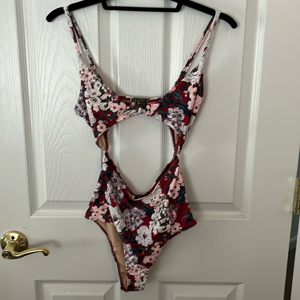 Flower printed monokini